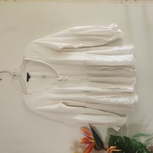 American Eagle Outfitters Small GUC Boho Beautiful Off-White Lace Blouse